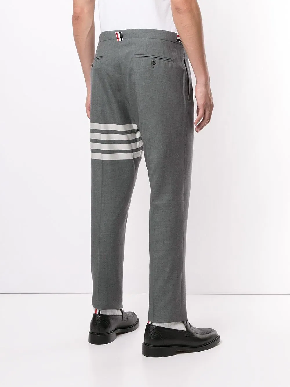 Thom Browne 4-Bar Striped Slim Cut Trousers