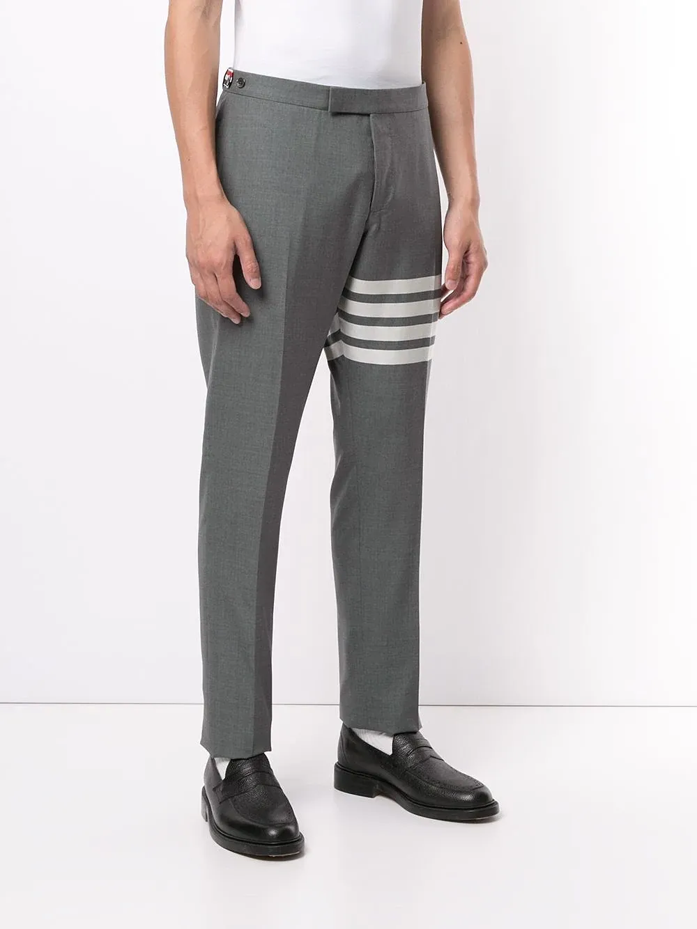 Thom Browne 4-Bar Striped Slim Cut Trousers