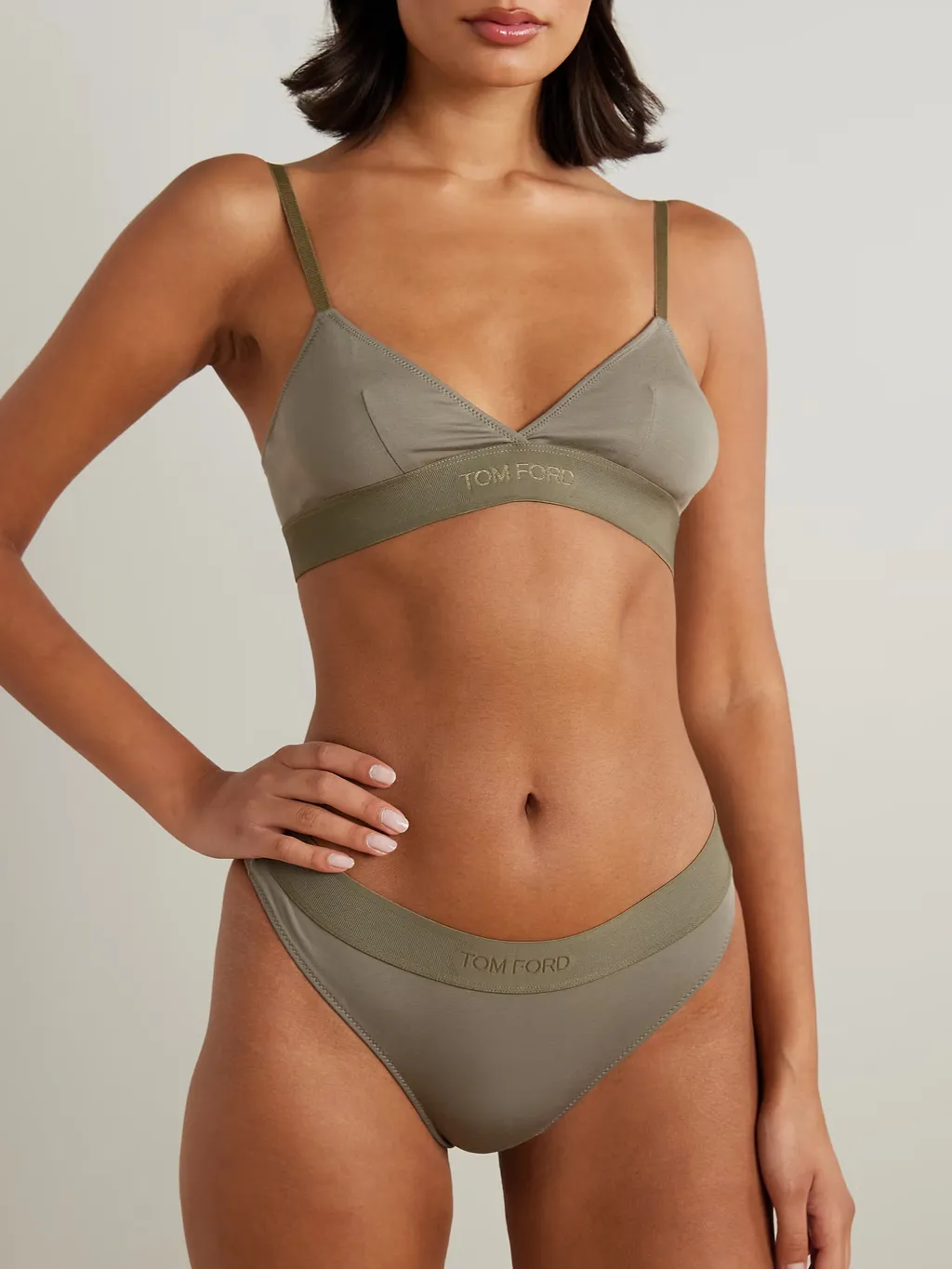Logo-Embroidered Thong