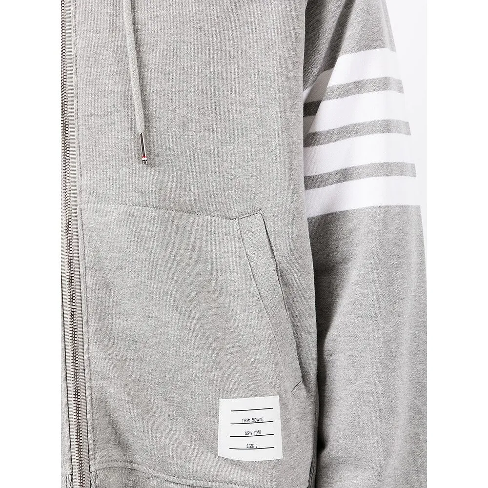 Thom Browne Classic Loopback 4-Bar Zip-Up Hoodie