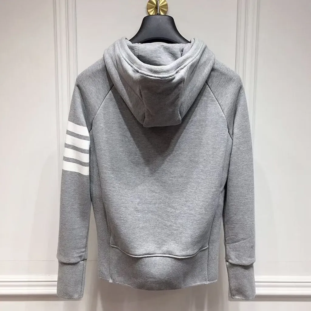Thom Browne Classic Loopback 4-Bar Zip-Up Hoodie