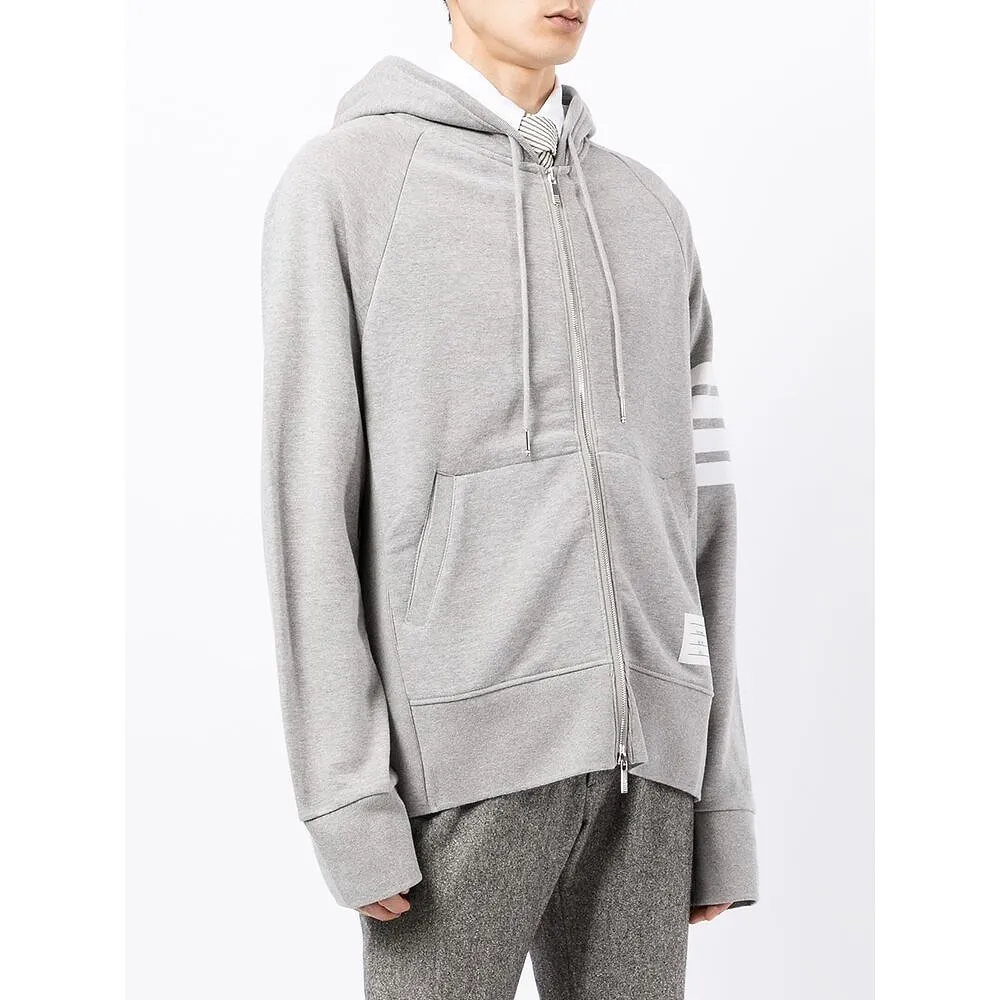 Thom Browne Classic Loopback 4-Bar Zip-Up Hoodie