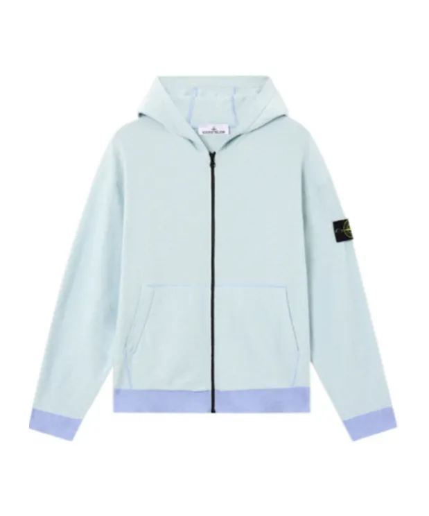 Stone Island Logo Patch Zip Hooded Jacket