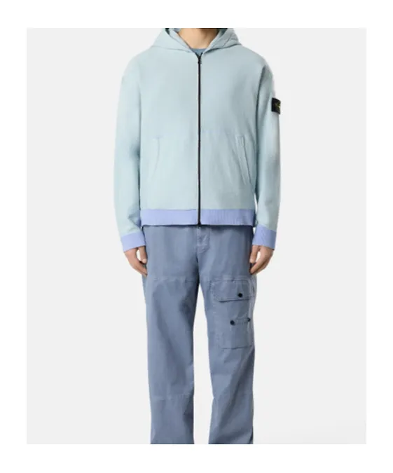 Stone Island Logo Patch Zip Hooded Jacket