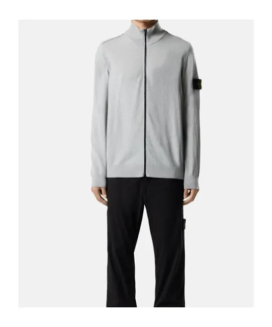 Stone Island Logo Patch Zipped Jumper