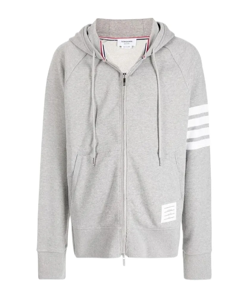 Thom Browne Classic Loopback 4-Bar Zip-Up Hoodie