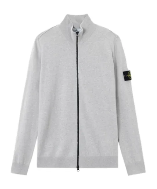 Stone Island Logo Patch Zipped Jumper