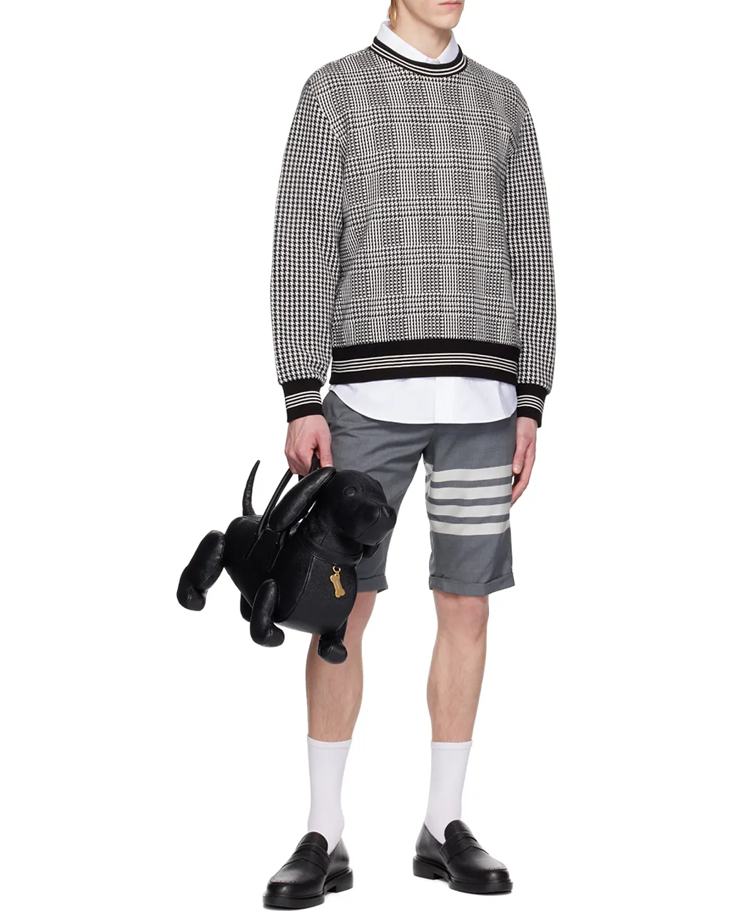 Thom Browne Hector Logo Embossed Tote Bag