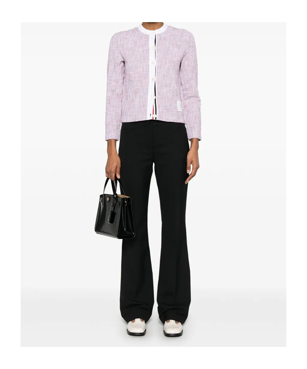 Thom Browne Logo Patch Striped Jacket