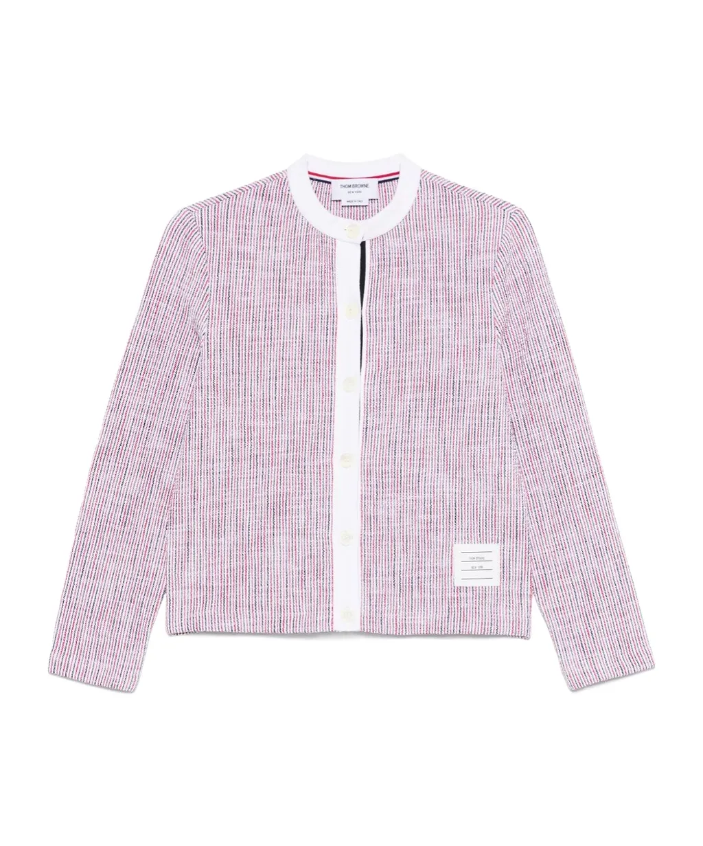 Thom Browne Logo Patch Striped Jacket