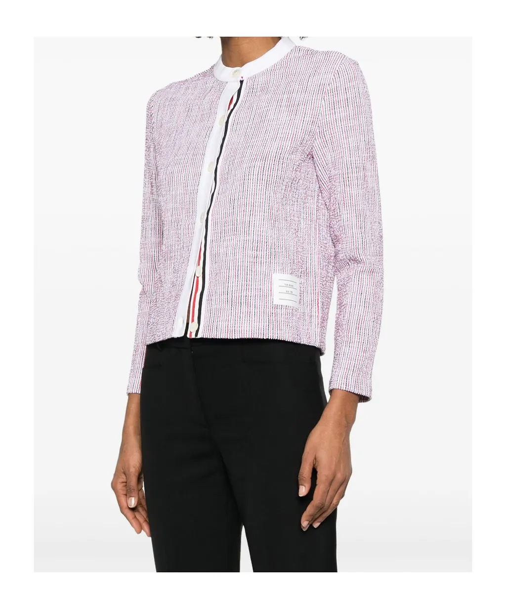 Thom Browne Logo Patch Striped Jacket