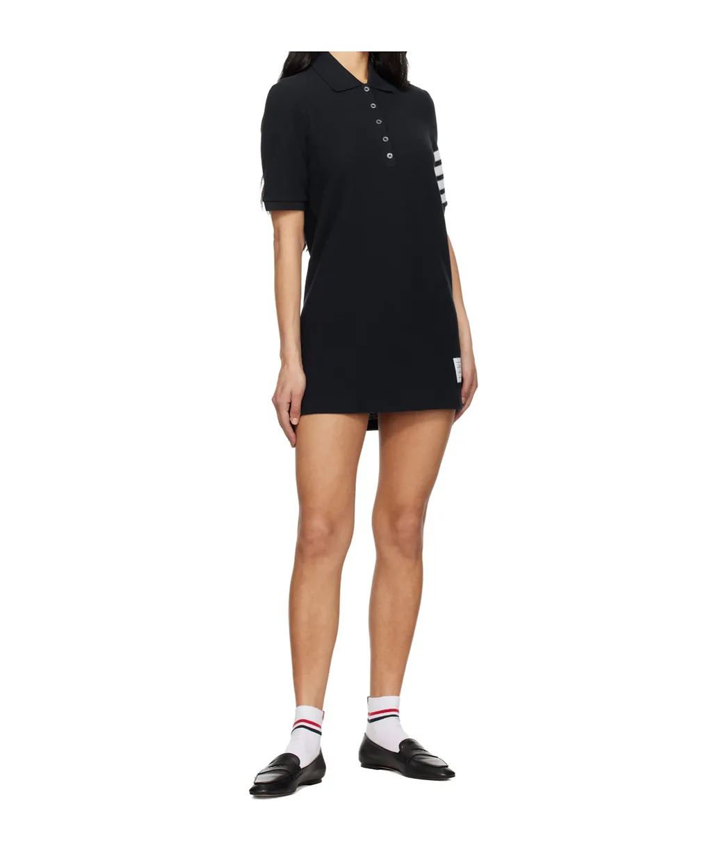 Thom Browne Patch Detail 4-Bar Mini Polo Dress