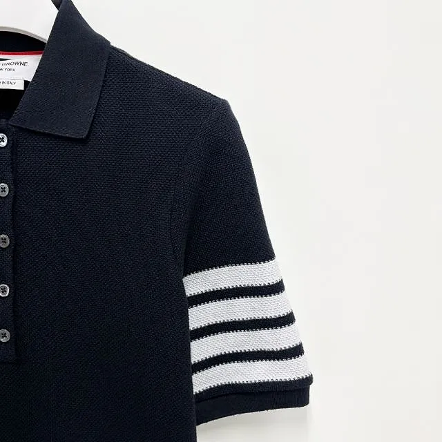 Thom Browne Patch Detail 4-Bar Mini Polo Dress