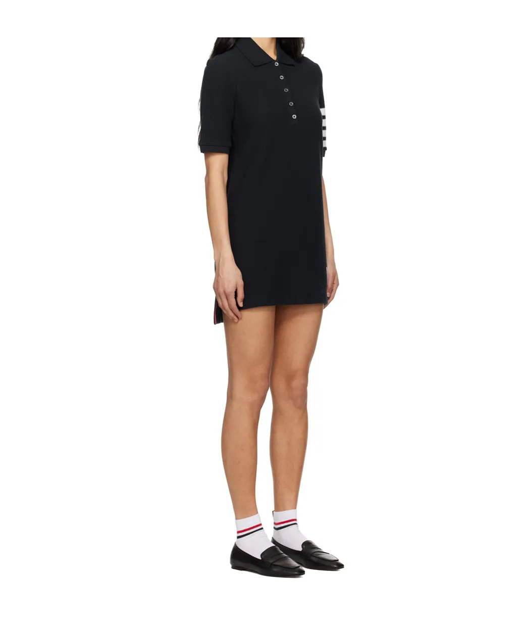 Thom Browne Patch Detail 4-Bar Mini Polo Dress