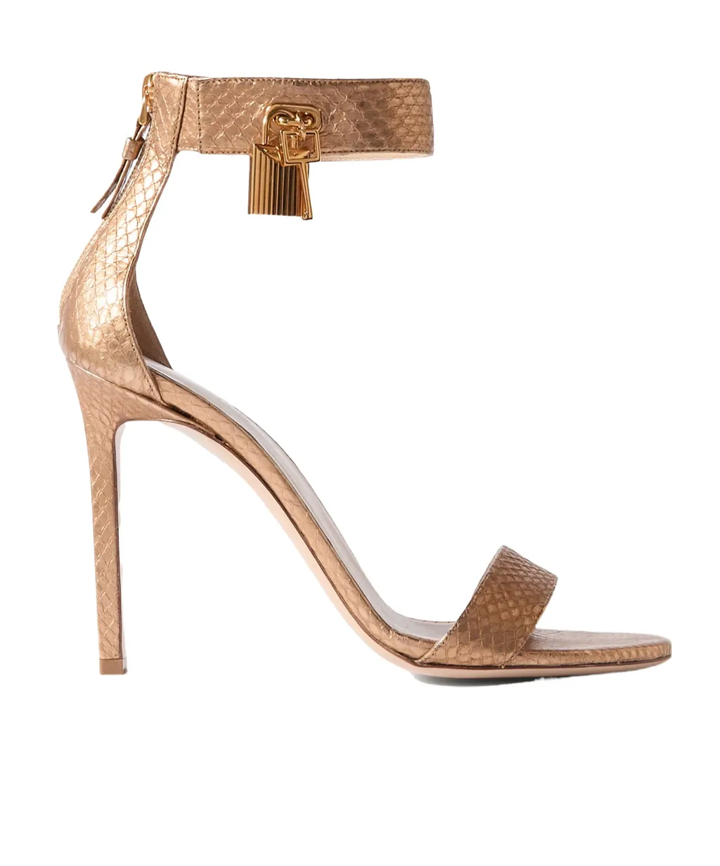 Metallic High-Heeled Sandals