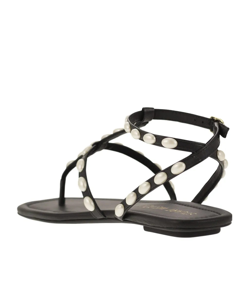 Stuart Weitzman Embellished Pearlita Thong Sandals