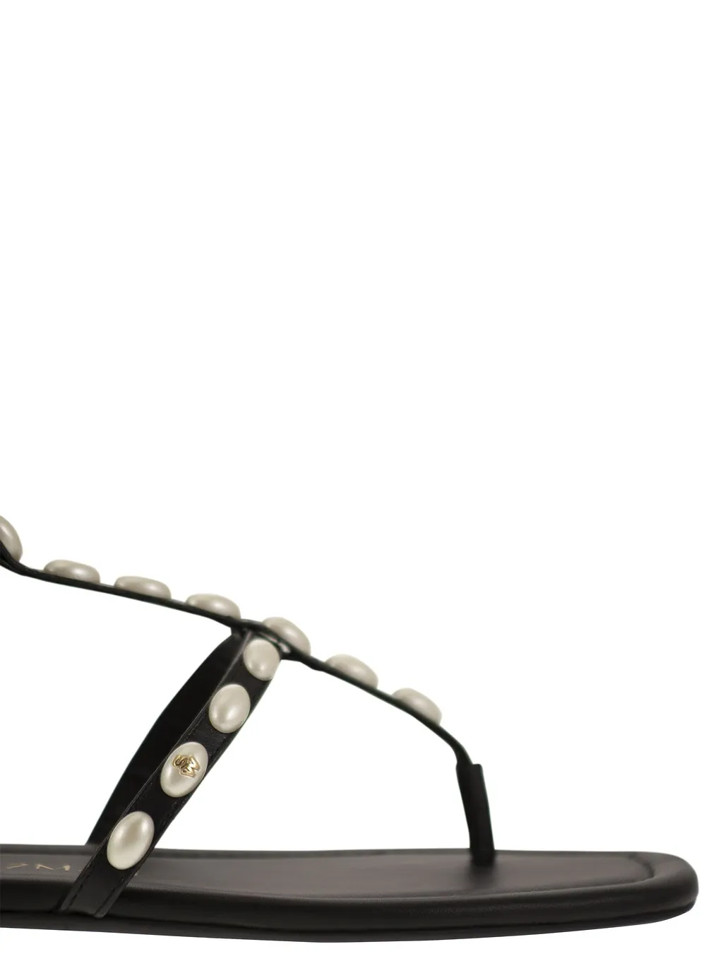 Stuart Weitzman Embellished Pearlita Thong Sandals