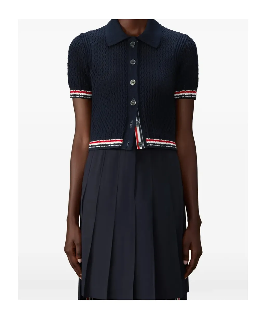Thom Browne Short Sleeved Buttoned Cardigan