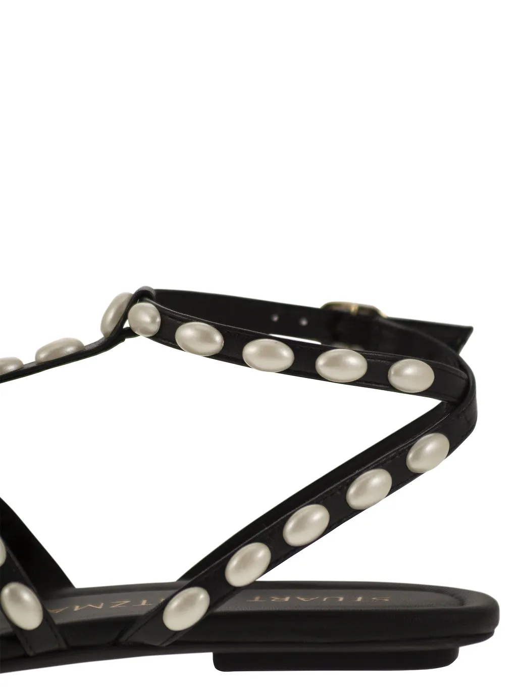Stuart Weitzman Embellished Pearlita Thong Sandals
