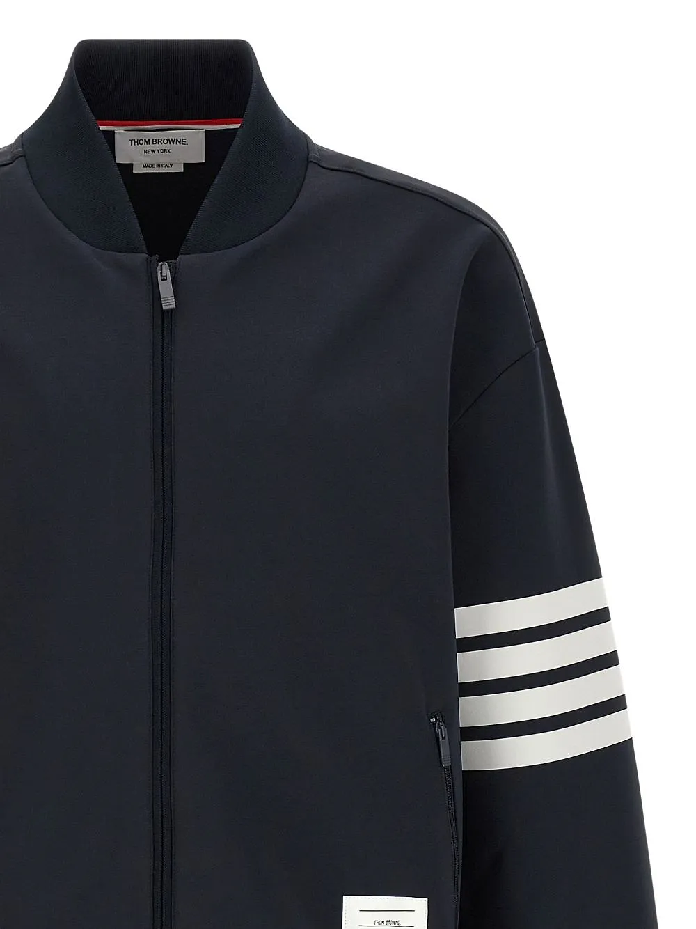 Thom Browne Striped Zip-Up Bomber Jacket