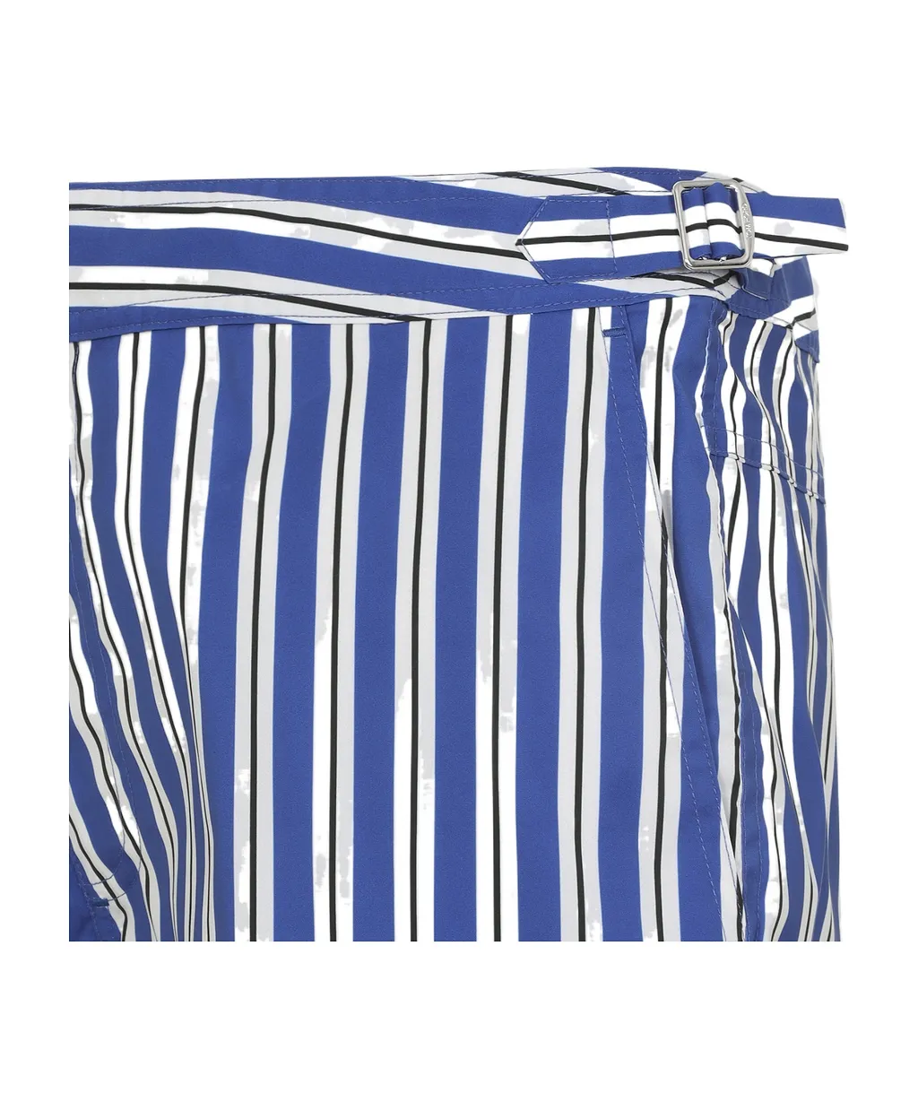 Tom Ford Buckle Detail Striped Swim Shorts