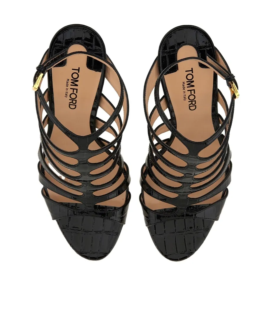 Tom Ford Caged Embossed Heeled Sandals