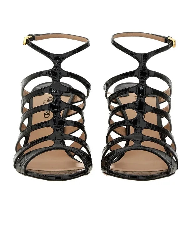 Tom Ford Caged Embossed Heeled Sandals