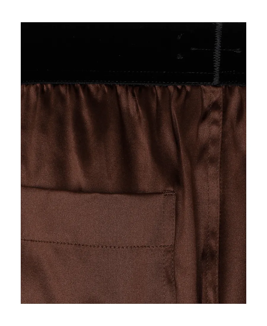 Tom Ford Logo Waistband Satin Pajama Trousers