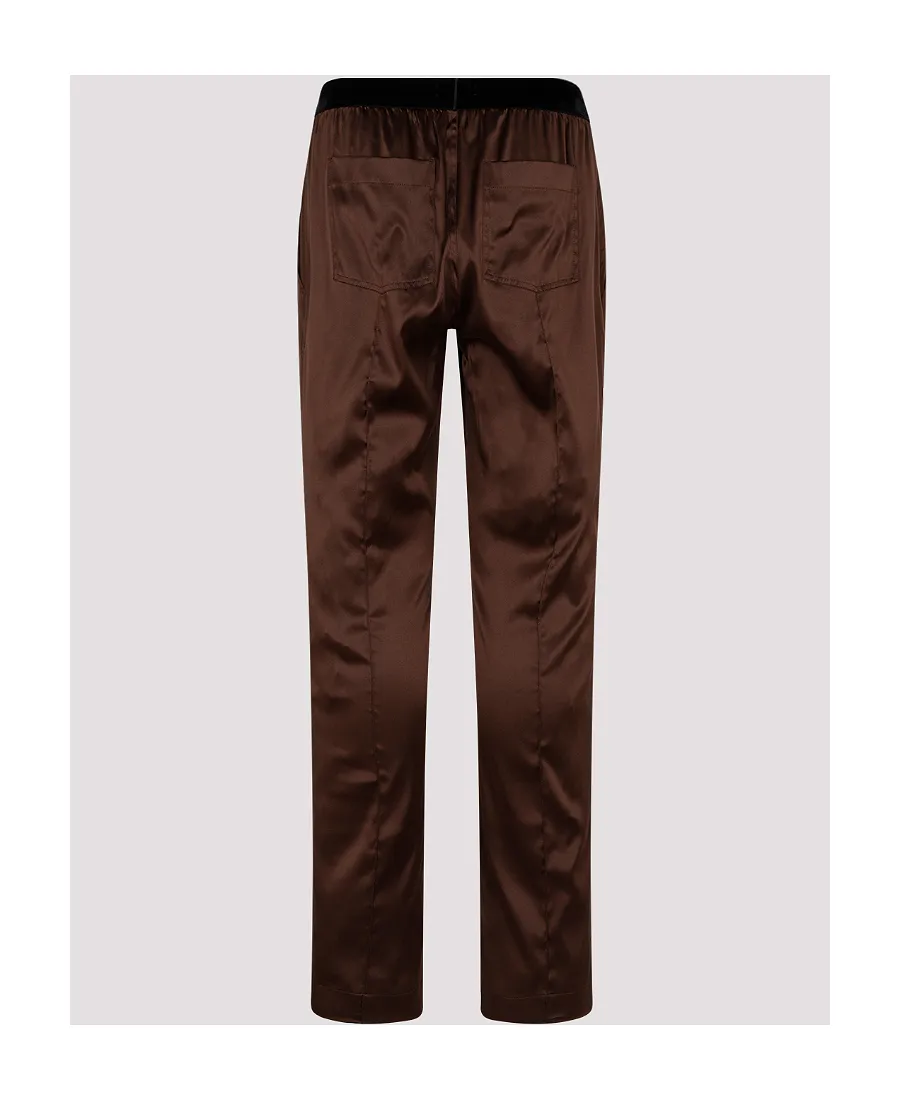 Tom Ford Logo Waistband Satin Pajama Trousers