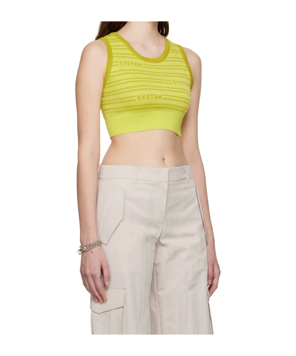 Cropped Wool Blend Vest