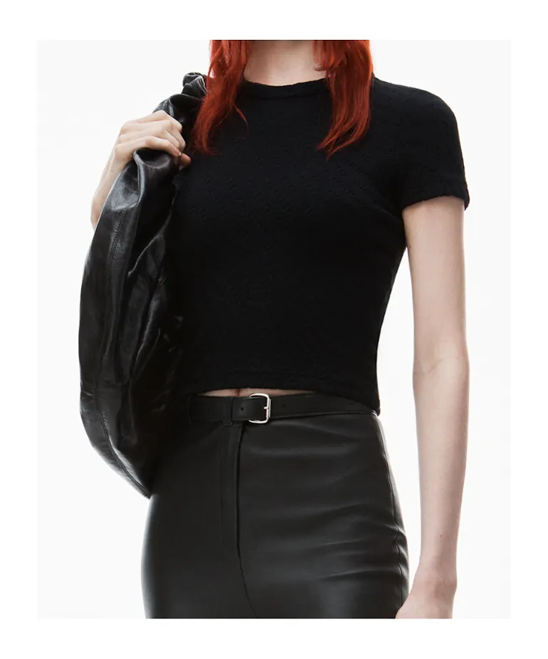 Alexander Wang Logo Jacquard Crewneck Knit Top