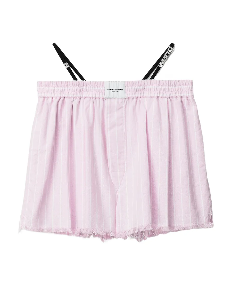 Crystal-Embellished Raw-Cut Shorts