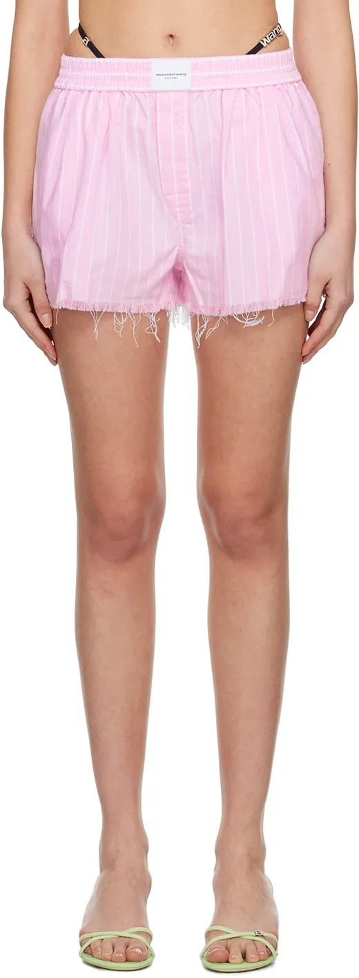 Crystal-Embellished Raw-Cut Shorts