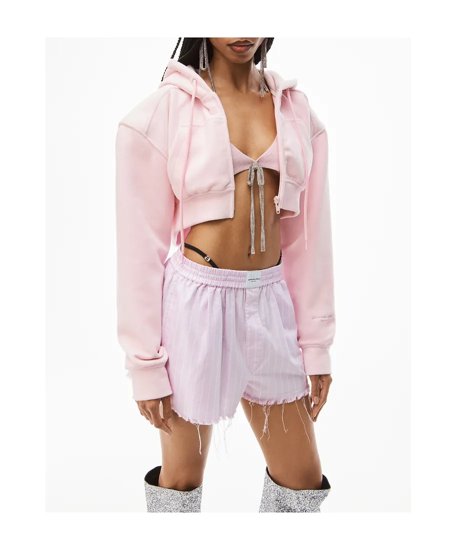 Crystal-Embellished Raw-Cut Shorts