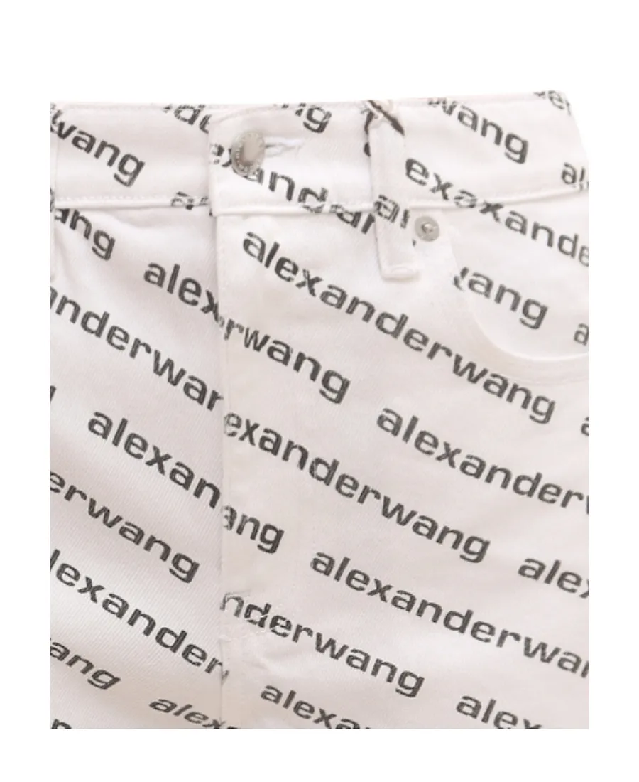 Logo Print Denim Shorts