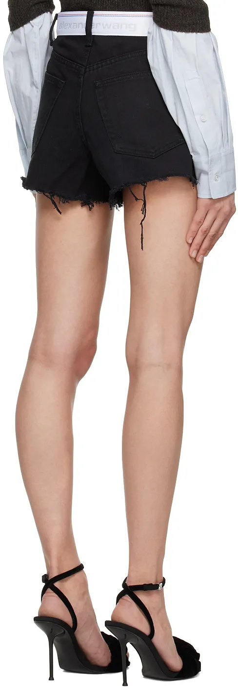 Logo-Waistband Denim Shorts