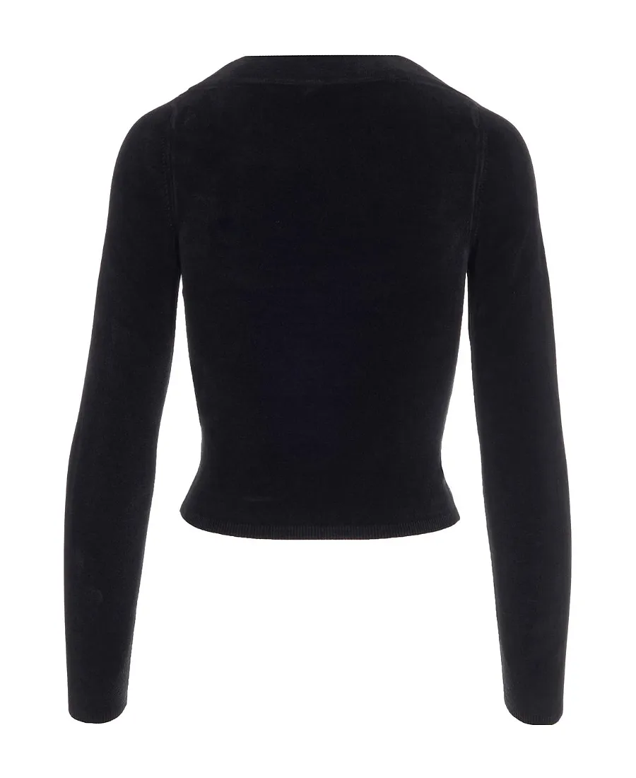 Scoop-Neck Cropped Knit Top