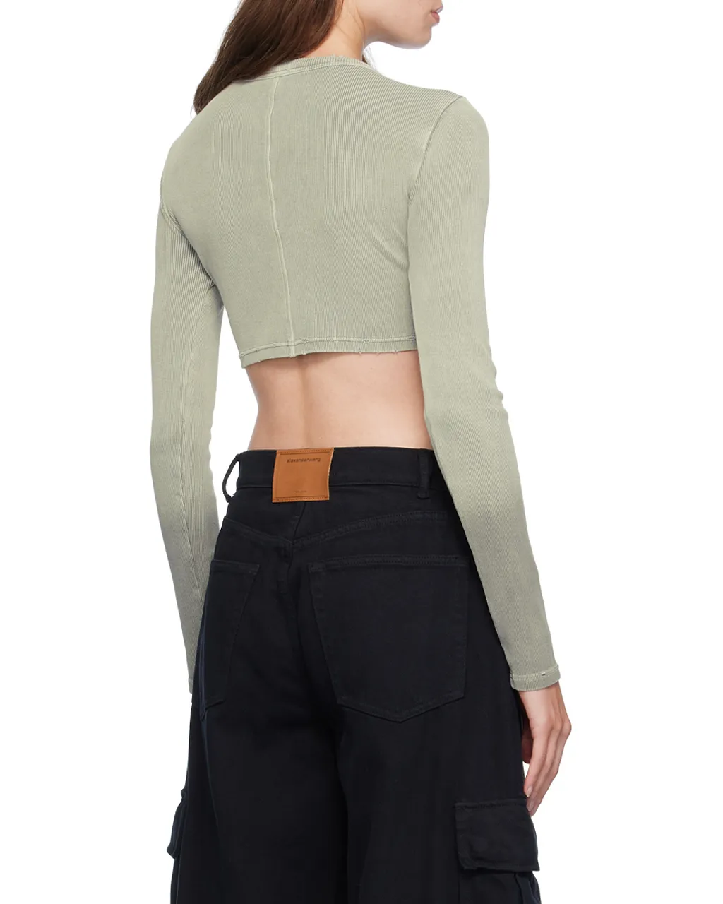 T By Alexander Wang Cropped Long-Sleeve Top