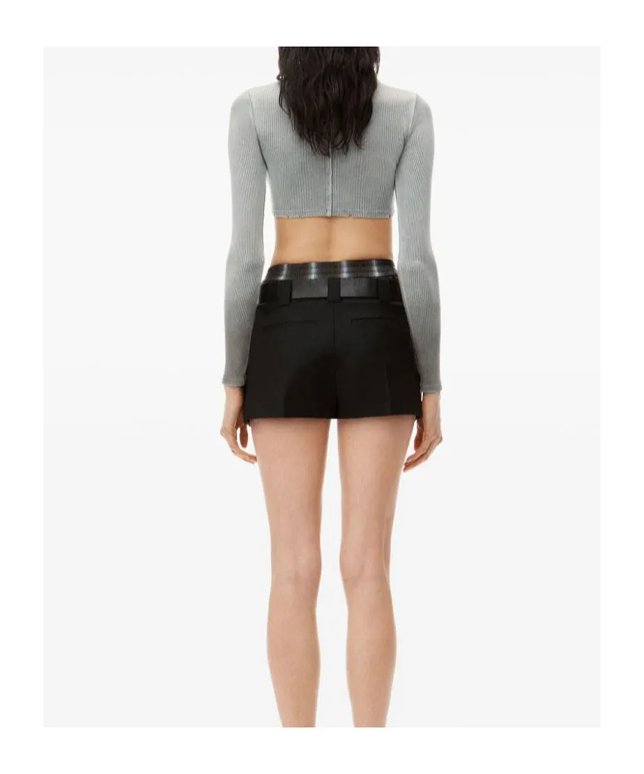 T By Alexander Wang Cropped Long-Sleeve Top
