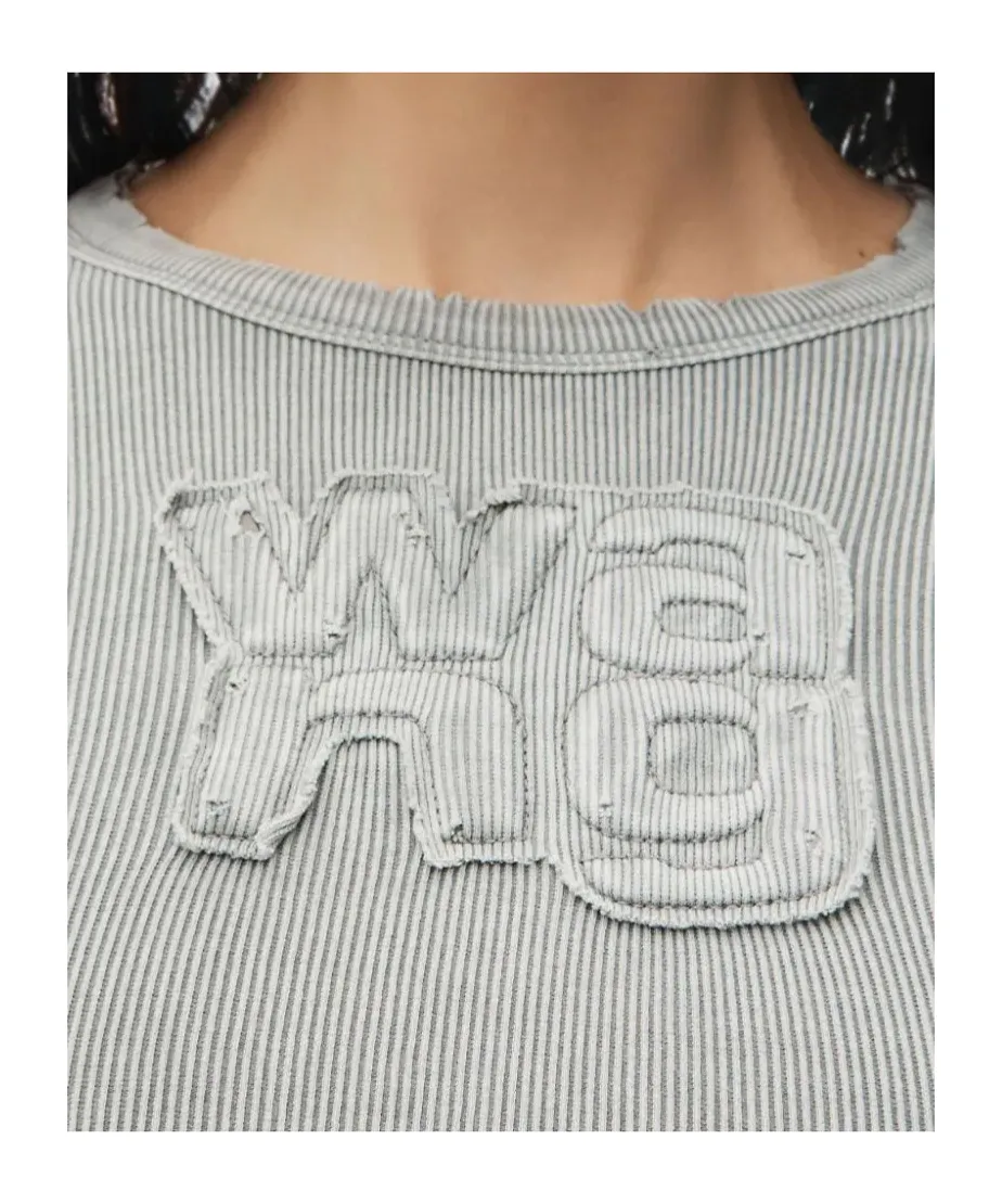 T By Alexander Wang Cropped Long-Sleeve Top
