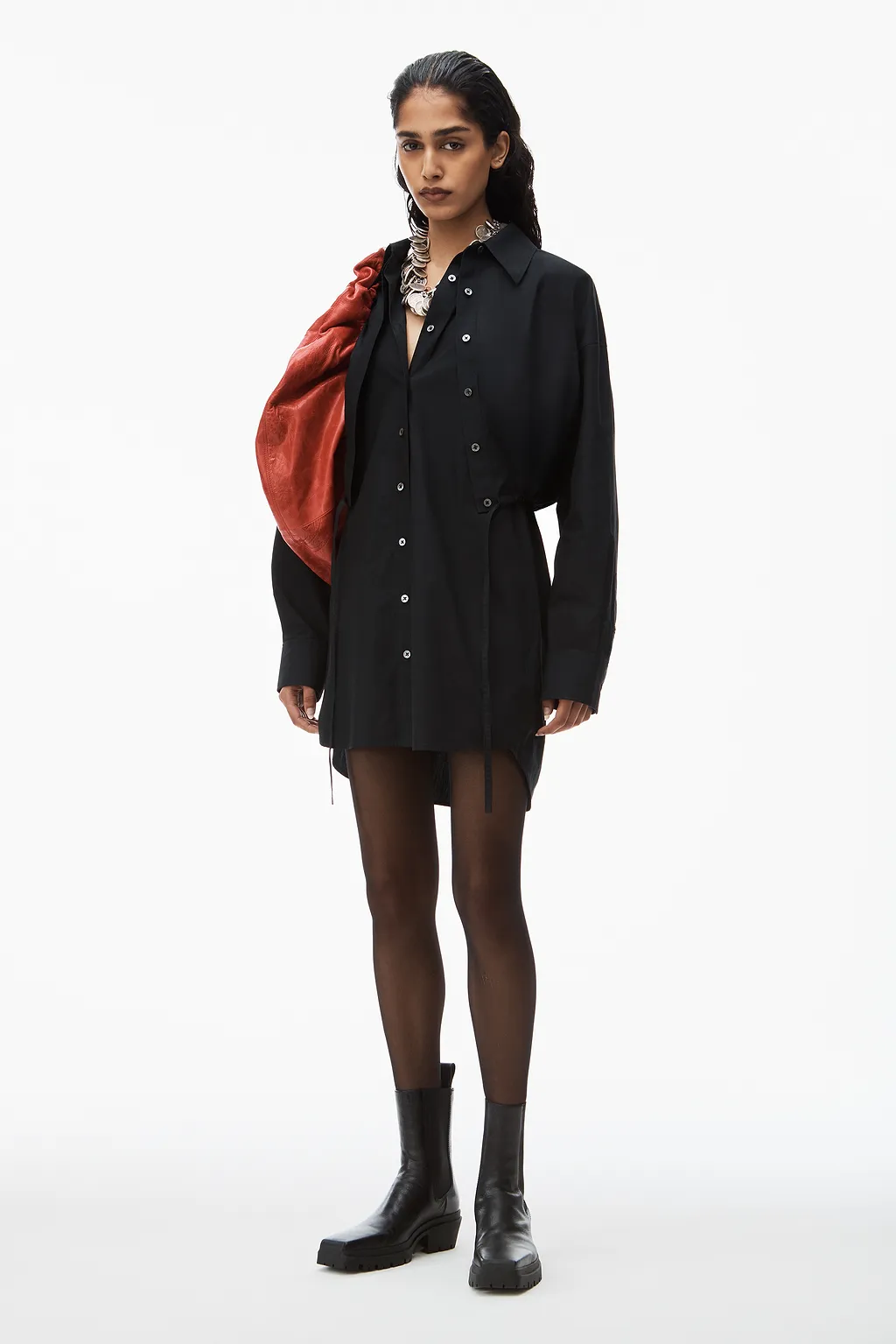 T By Alexander Wang Layered Mini Shirtdress