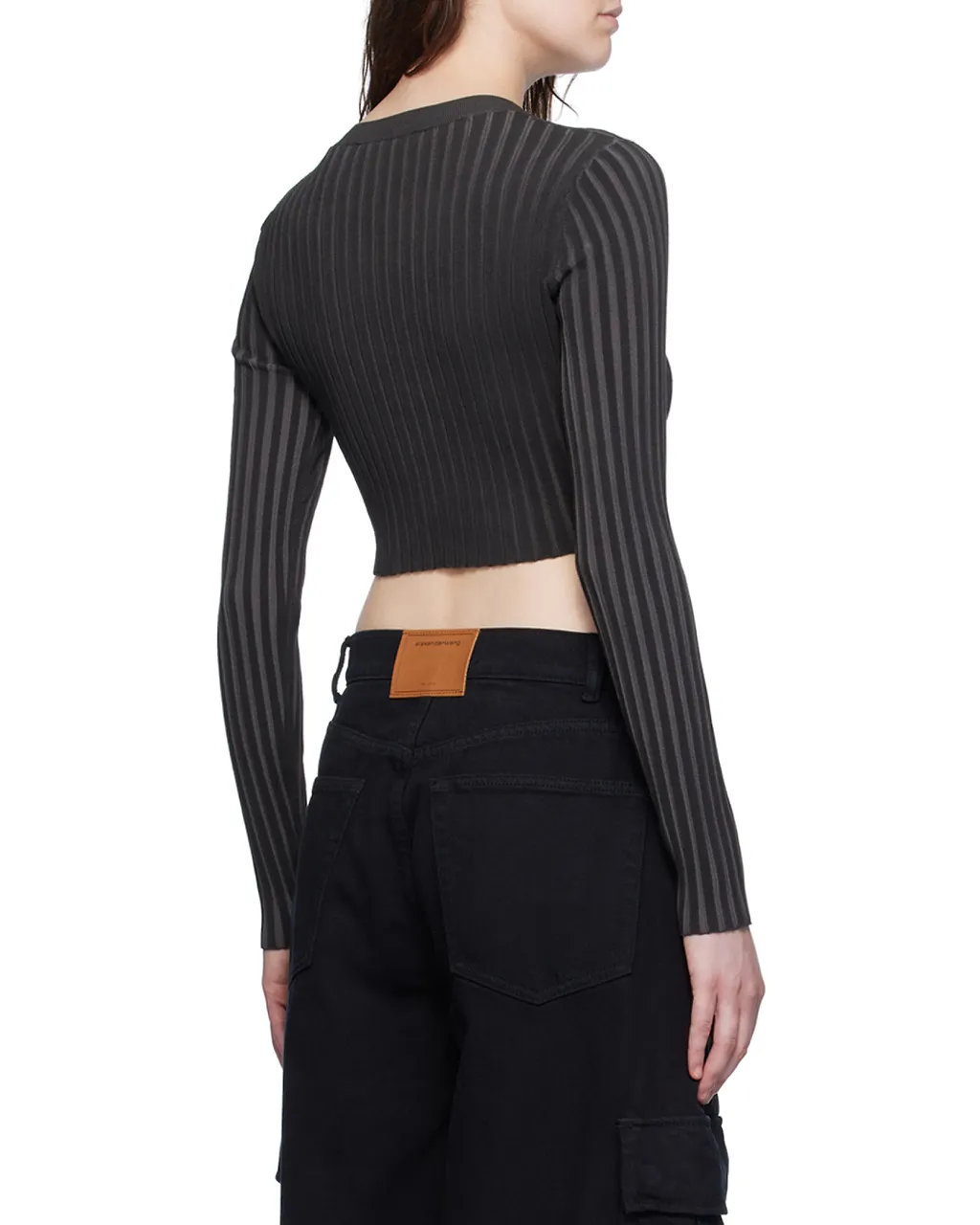 T By Alexander Wang Logo Embroidered Cropped Cardigan