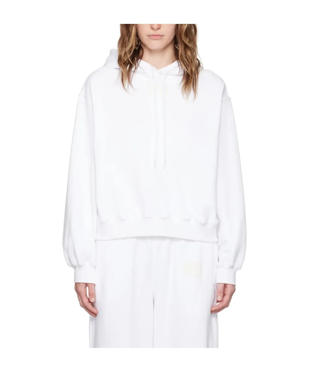 T By Alexander Wang Logo Printed Drawstring Hoodie