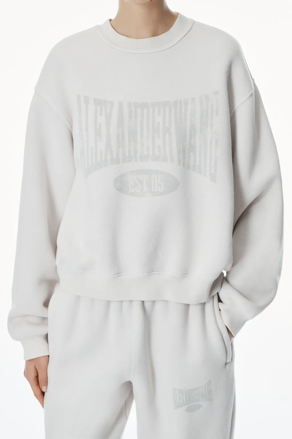 T By Alexander Wang Logo Printed Drop Shoulder Sweatshirt