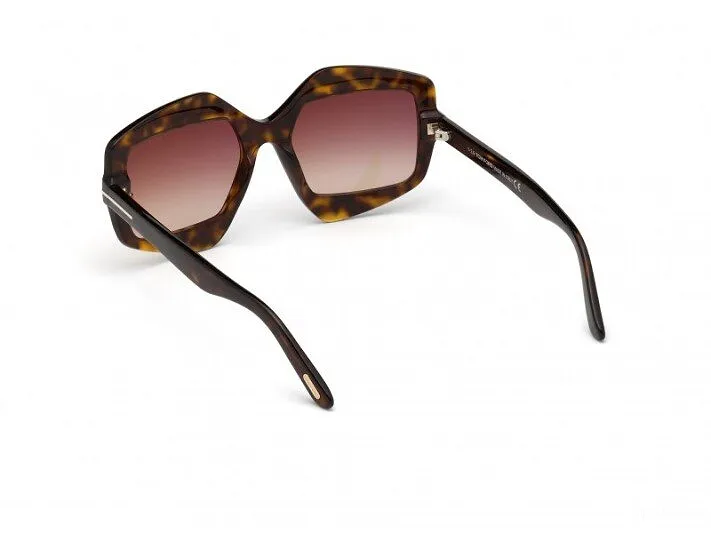 Tortoiseshell Geometric Frame Sunglasses