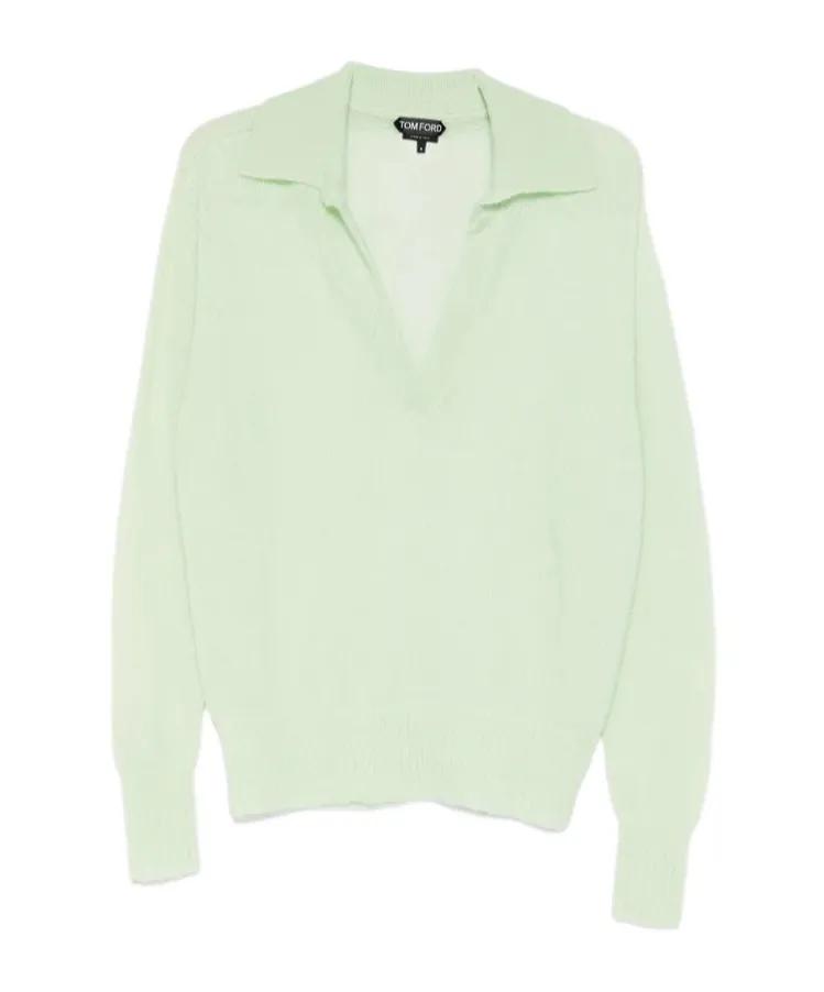 V-Neck Collared Sweater