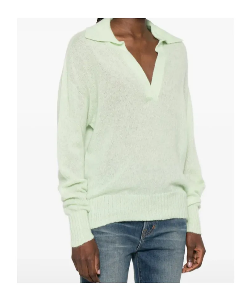 V-Neck Collared Sweater