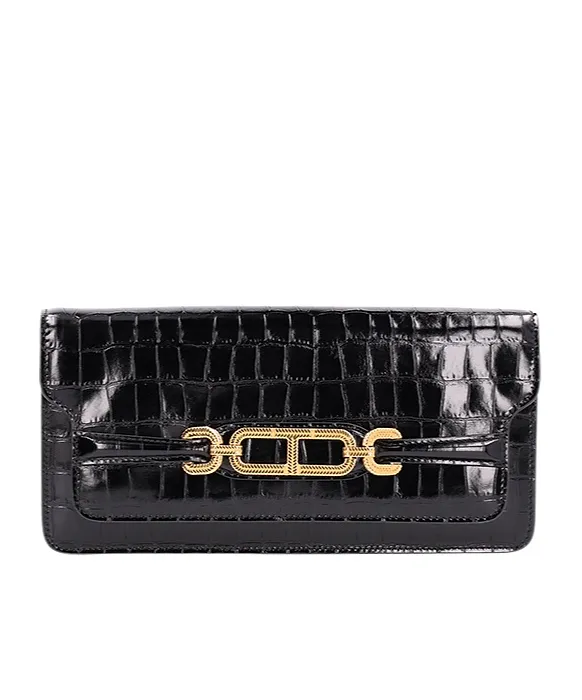 Whitney Crocodile-Embossed Shoulder Bag