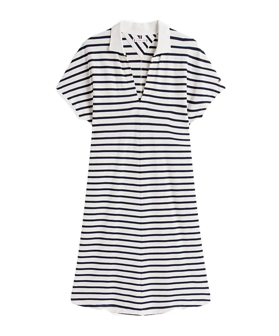 Fit And Flare Midi Polo Dress