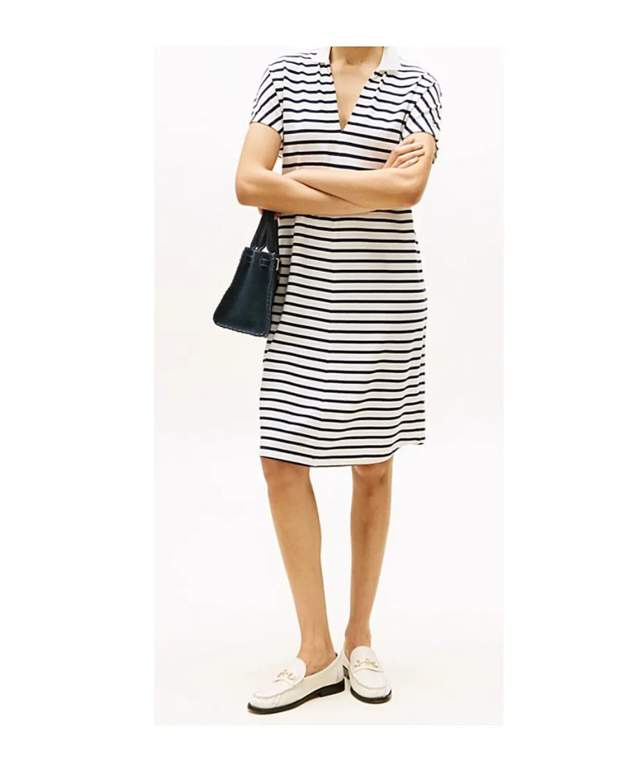 Fit And Flare Midi Polo Dress